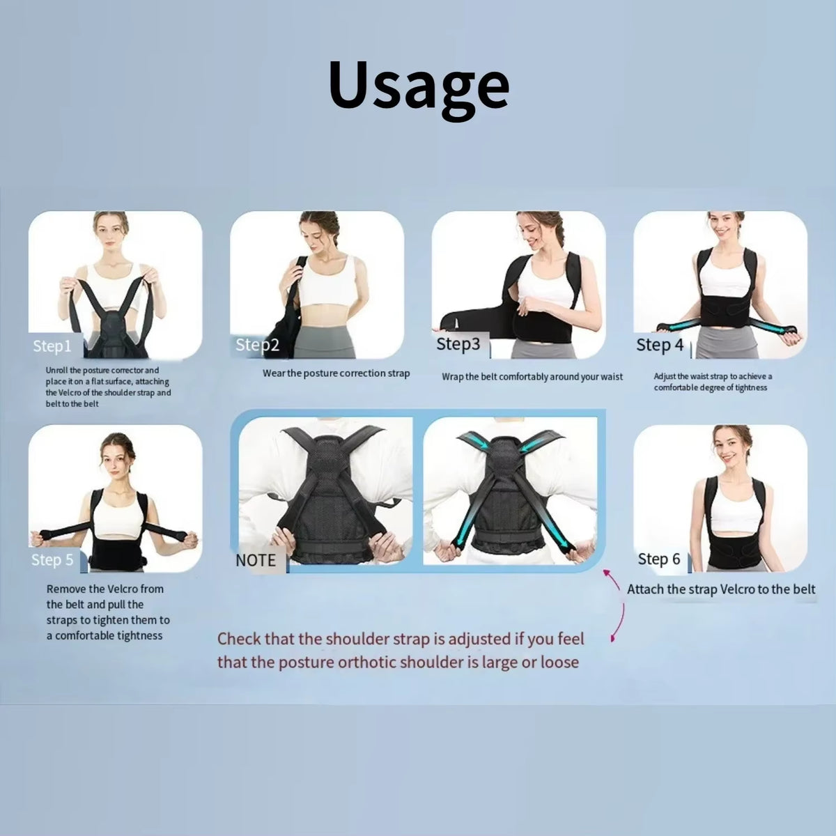 Posture Corrector Back Orthopedic Straps for Men and Women Fully Adjustable Spinal Brace Comfortable Effective Upper Back Brace
